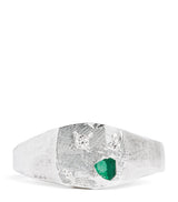 Harrods The Ouze Sterling Silver and Emerald Scatter Signet Ring- Buy online at McGrocer