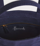 Harrods small cotton embroidered logo tote bag, UK version