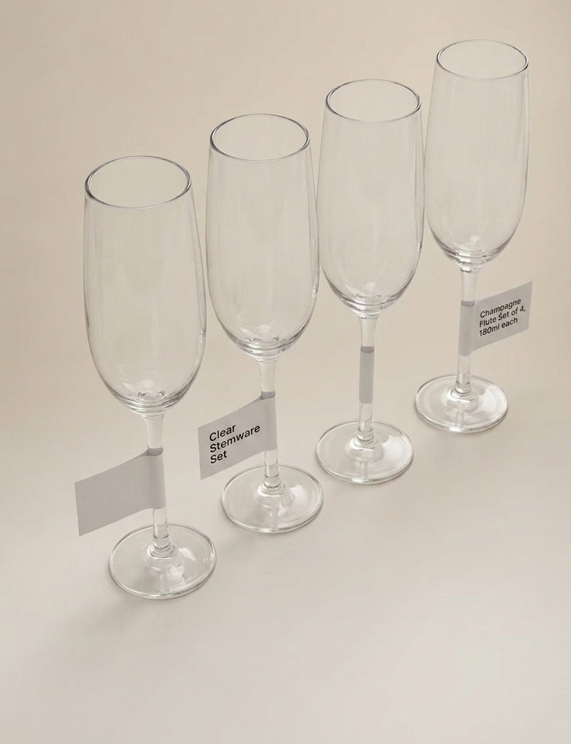 Celine ribbed champagne flutes set of 4 (British brand)