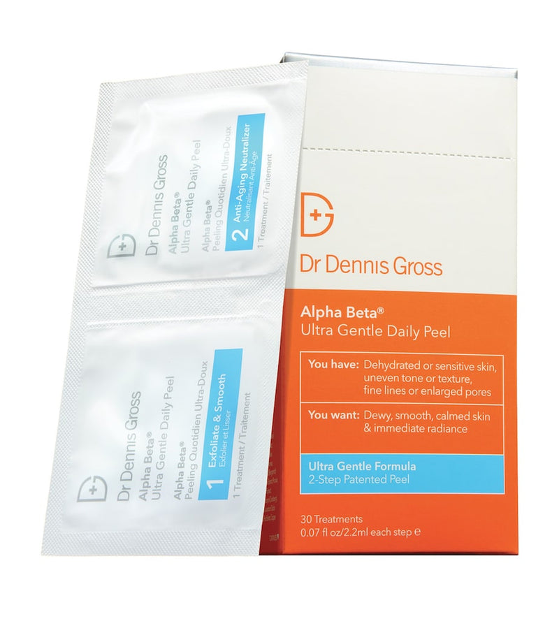 Dr Dennis Gross Ultra Gentle Face Peel with exfoliating acids and botanicals, 30 packs - British product