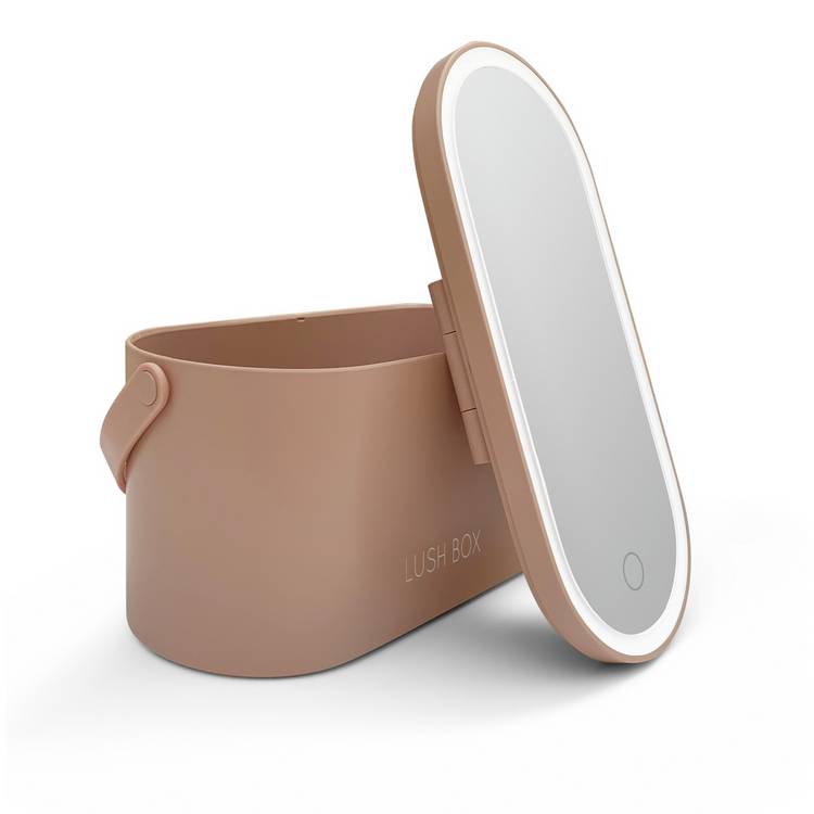 Rio LED illuminated beauty box with mirror, USB rechargeable, UK version