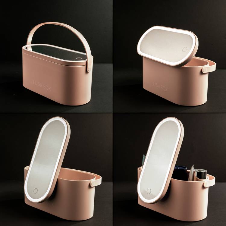 Rio LED illuminated beauty box with mirror, USB rechargeable, UK version