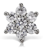 Maria Tash white gold diamond flower stud earring 7mm (British brand)
