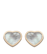 Harrods Chopard Happy Hearts Rose Gold and Mother-of-Pearl Stud Earrings- Buy online at McGrocer