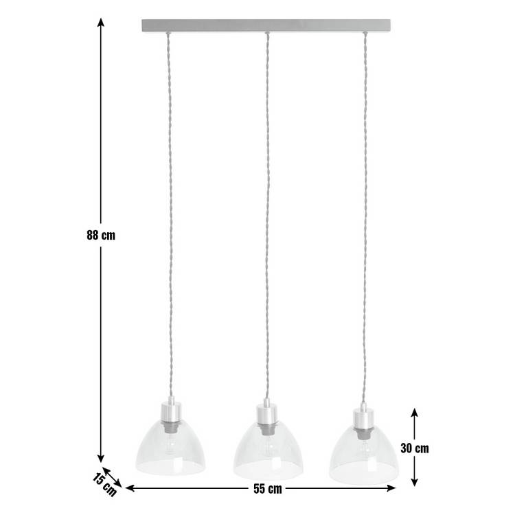 Argos Home Kanso glass 3 light pendant ceiling light - British product