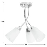 Argos Home Parton 3-light flush ceiling light chrome 34cm - British product