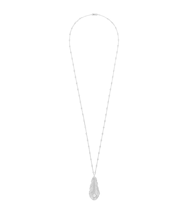 Boucheron Plume de Paon white gold diamond necklace - British product