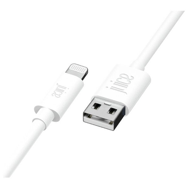 Juice white Lightning cable 1m for Apple devices, imported from the UK