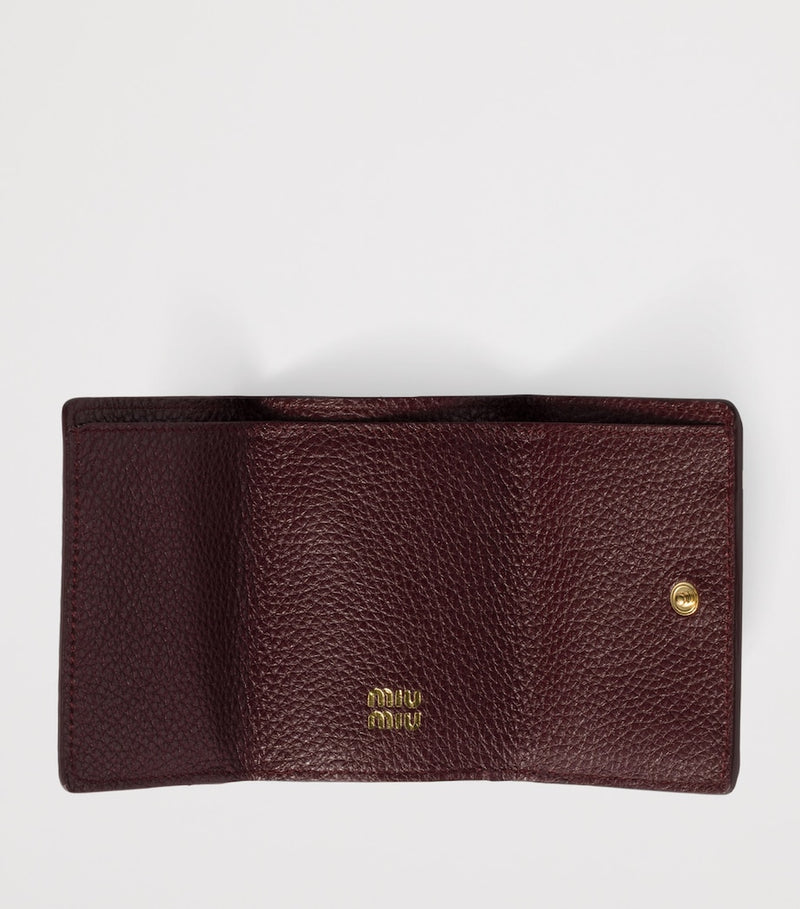 Miu Miu leather trifold wallet small grained calfskin - British product
