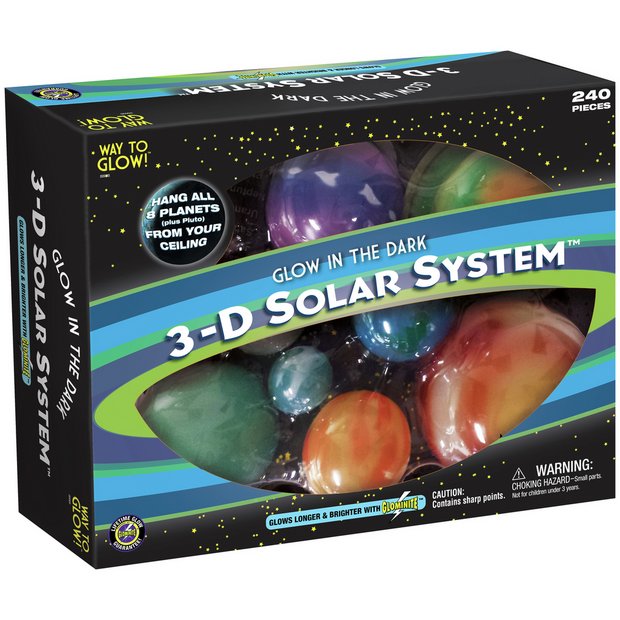 Great Explorations glow in the dark 3D solar system kit, imported from the UK