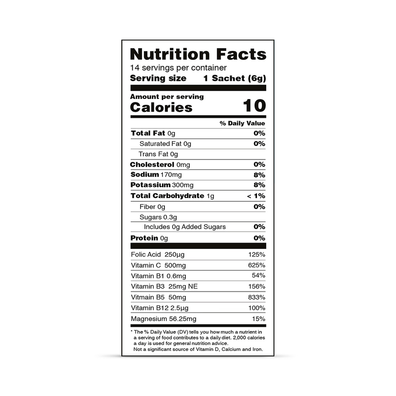 Revival Zero electrolyte drink mix Apple Blackcurrant 14 pack, imported from the UK