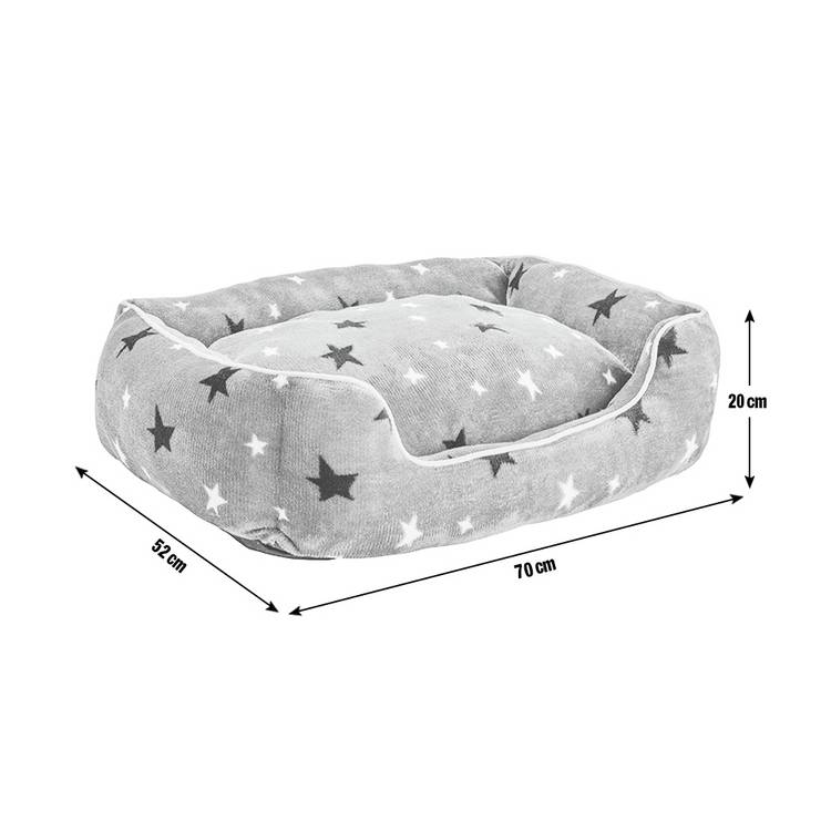 Stars plush square dog bed medium, UK version