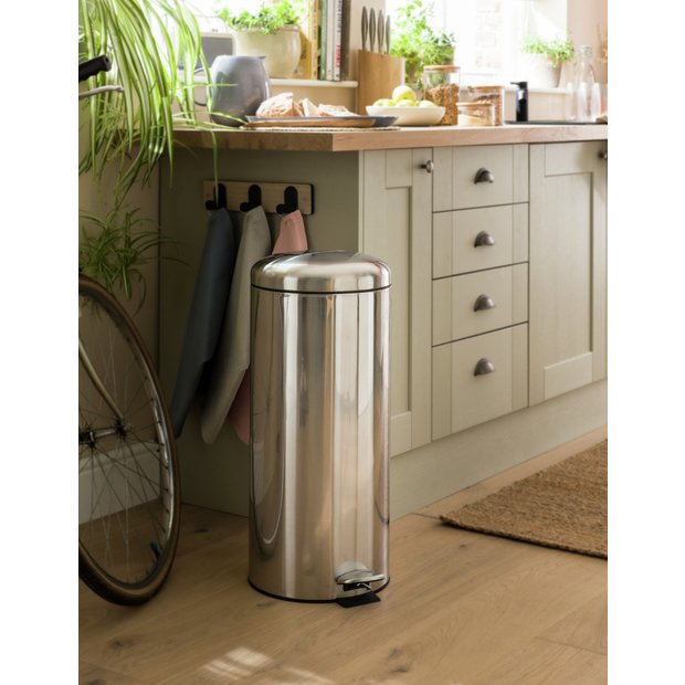 Habitat domed pedal bin 30 litre silver (British brand)