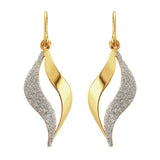 Revere gold-plated silver glitter flame drop earrings 31mm - British product