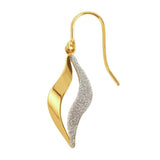 Revere gold-plated silver glitter flame drop earrings 31mm - British product