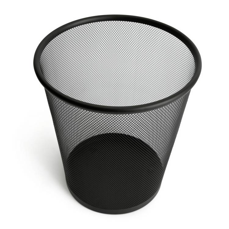 Habitat 12 litre black waste paper bin, imported from the UK