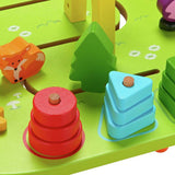 Chad Valley wooden activity table with beads blocks maze (British brand)