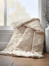 Next Catherine Lansfield Natural Teddy Diamond Fleece Throw - 130x170cm- Buy online at McGrocer