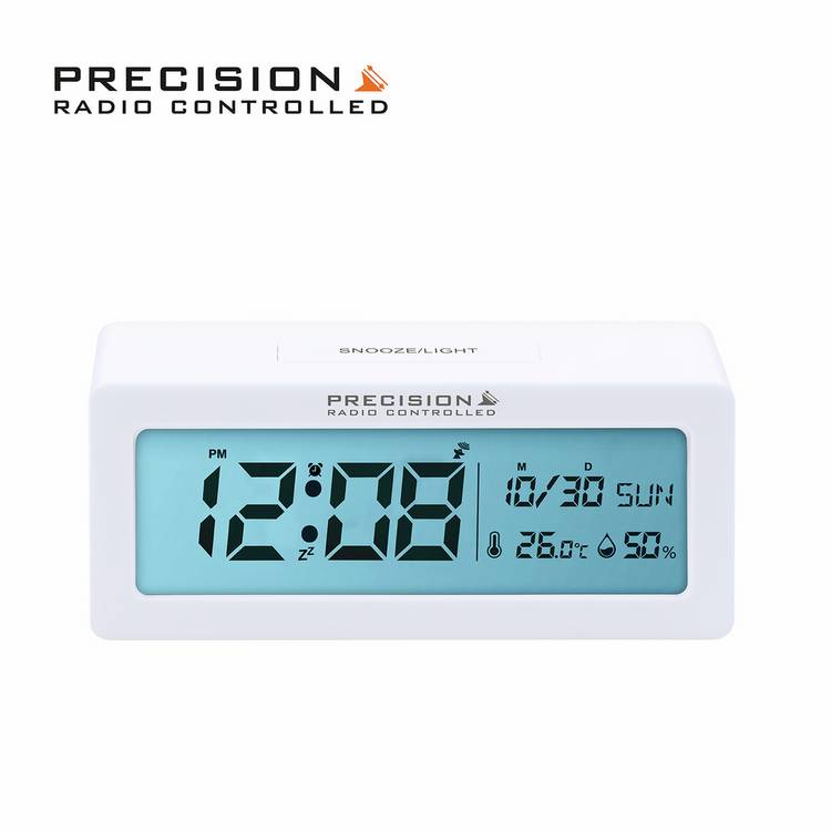 Precision Radio Controlled Alarm Clock White, imported from the UK