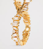 Suzanne Kalan yellow gold and mixed diamond tech ring jackets, size 8.5 (British brand)