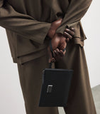 Emporio Armani grained leather logo pouch (British brand)