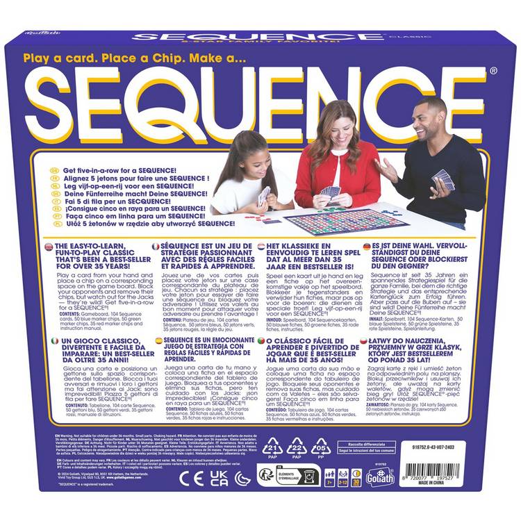 Goliath Sequence Game board game (British brand)