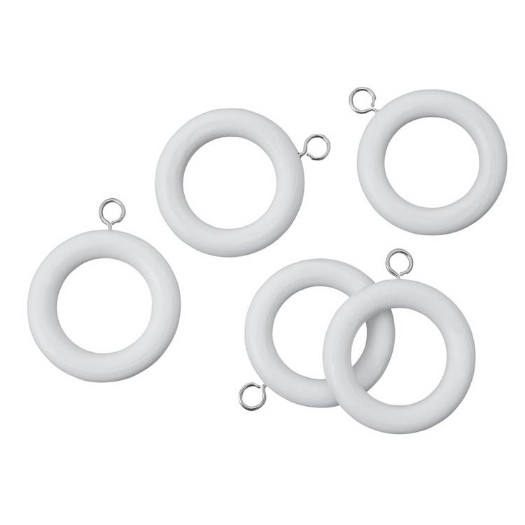Argos Home white wooden curtain rings pack of 20 - British product