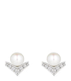 Chaumet white gold diamond pearl Joséphine Aigrette earrings - British product
