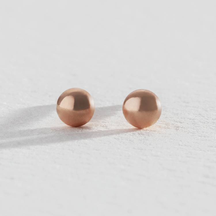 Revere rose gold ball stud earrings (British brand)