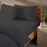 Argos Habitat Washed Plain Charcoal Fitted Sheet - Double- Buy online at McGrocer