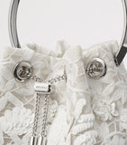 Jimmy Choo Bon Bon top-handle bag with embroidered lace and sequins - British product