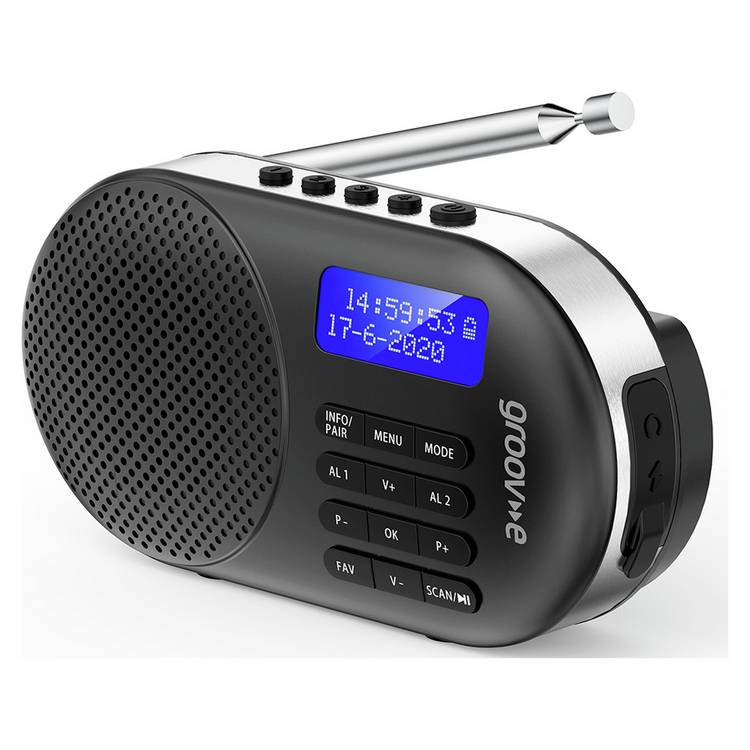 Groov-e Milan portable DAB/FM radio with Bluetooth, UK version