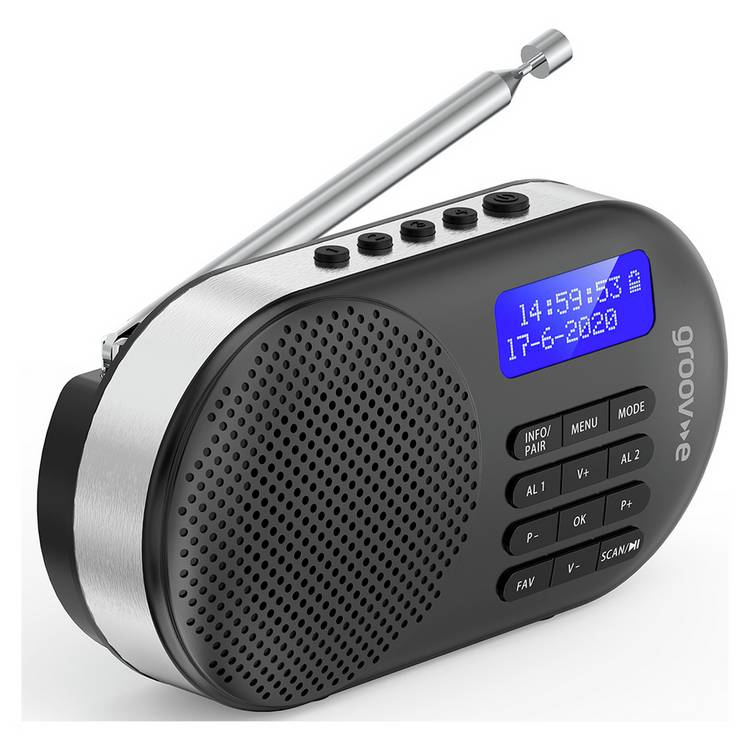 Groov-e Milan portable DAB/FM radio with Bluetooth, UK version