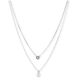 DKNY necklace silver tone crystal drop pendant, UK version