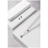 DKNY necklace silver tone crystal drop pendant, UK version