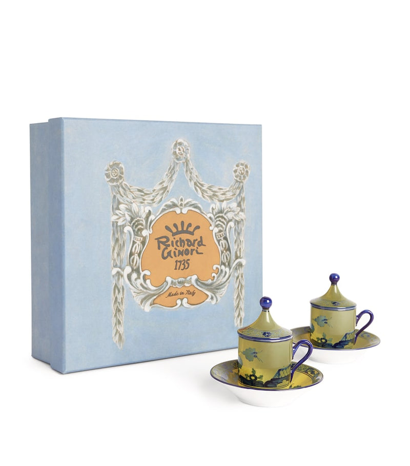 Ginori 1735 Oriente Italiano Citrino espresso set, imported from the UK