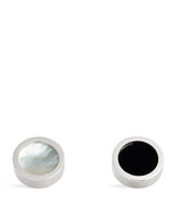 Harrods Babette Wasserman Rhodium-Plated Reversible Disc Cufflinks- Buy online at McGrocer