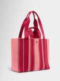 Sweaty Betty pink knitted stripe beach bag - British product