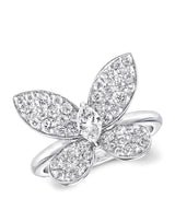 Harrods Graff Mini White Gold and Diamond Butterfly Ring- Buy online at McGrocer