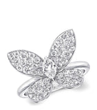 Graff Mini Butterfly diamond ring in white gold, UK version