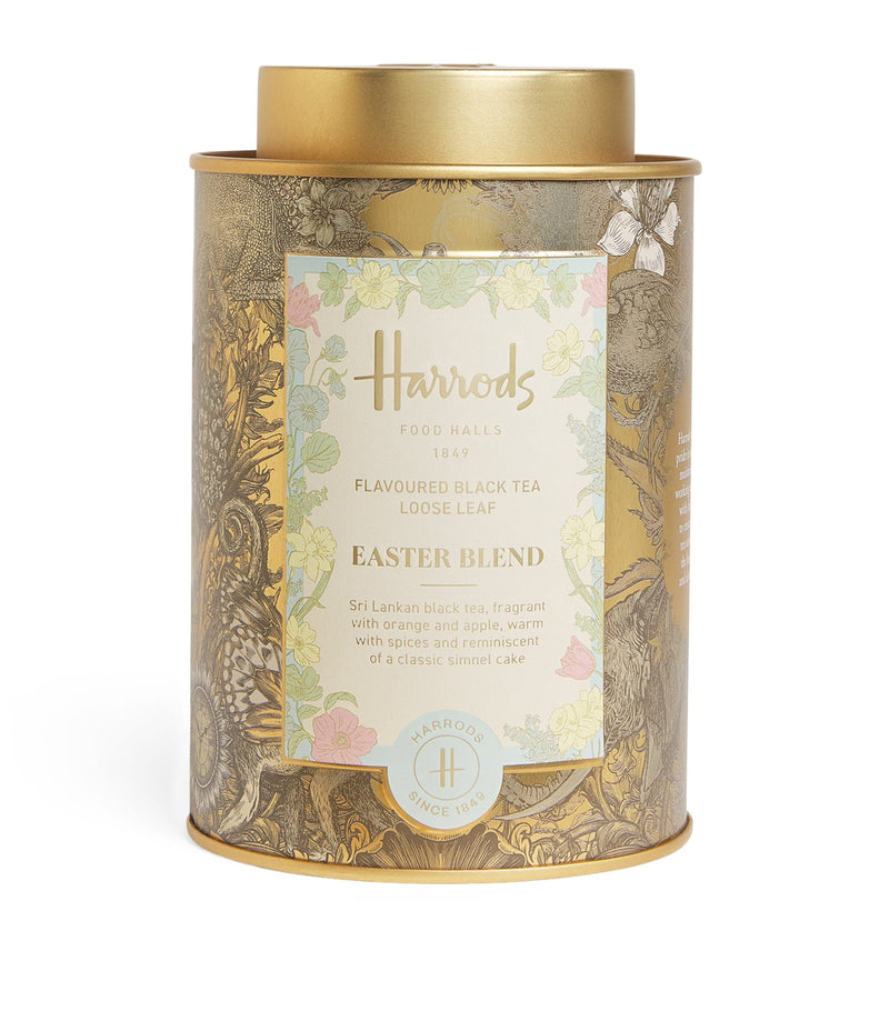 Harrods Easter blend loose leaf tea with orange and apple flavours 125g, UK version