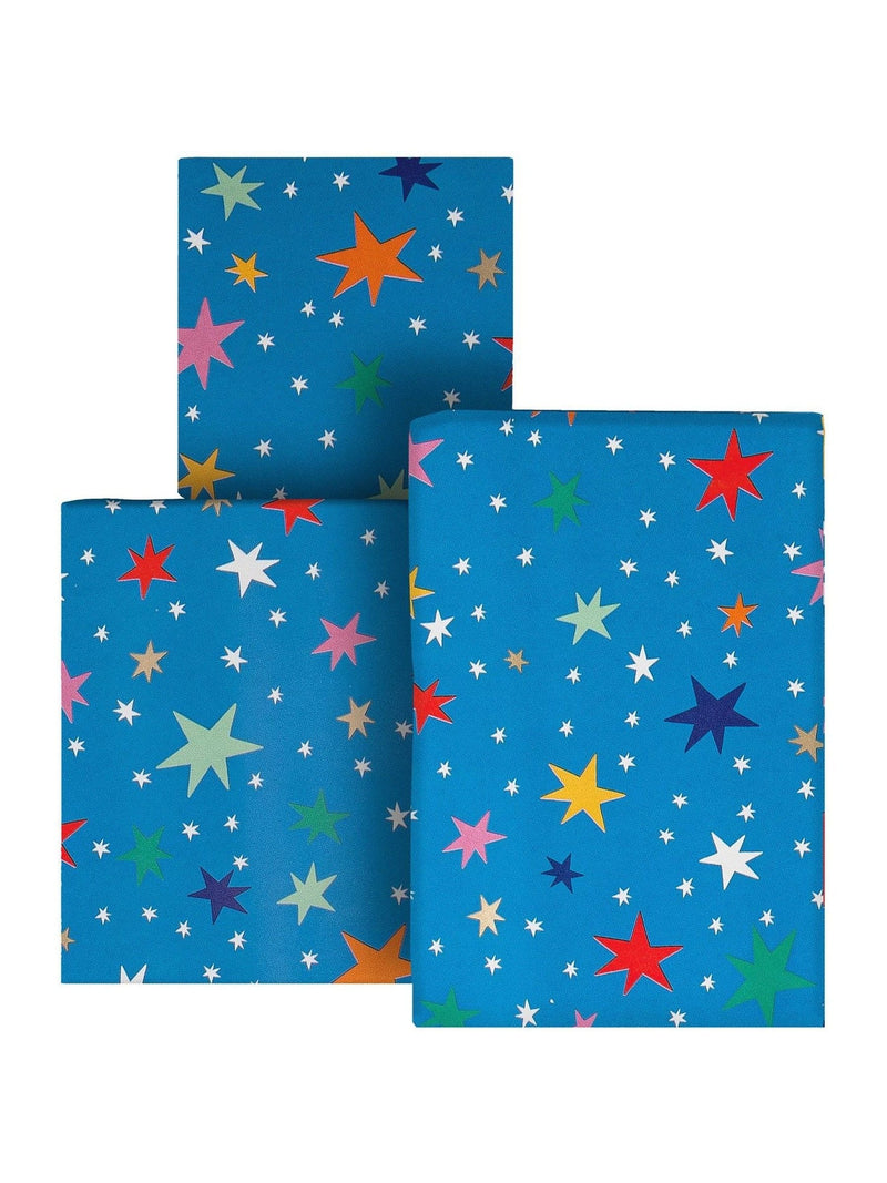 Hallmark colourful stars wrapping paper 3 rolls 70cm x 2m, UK version
