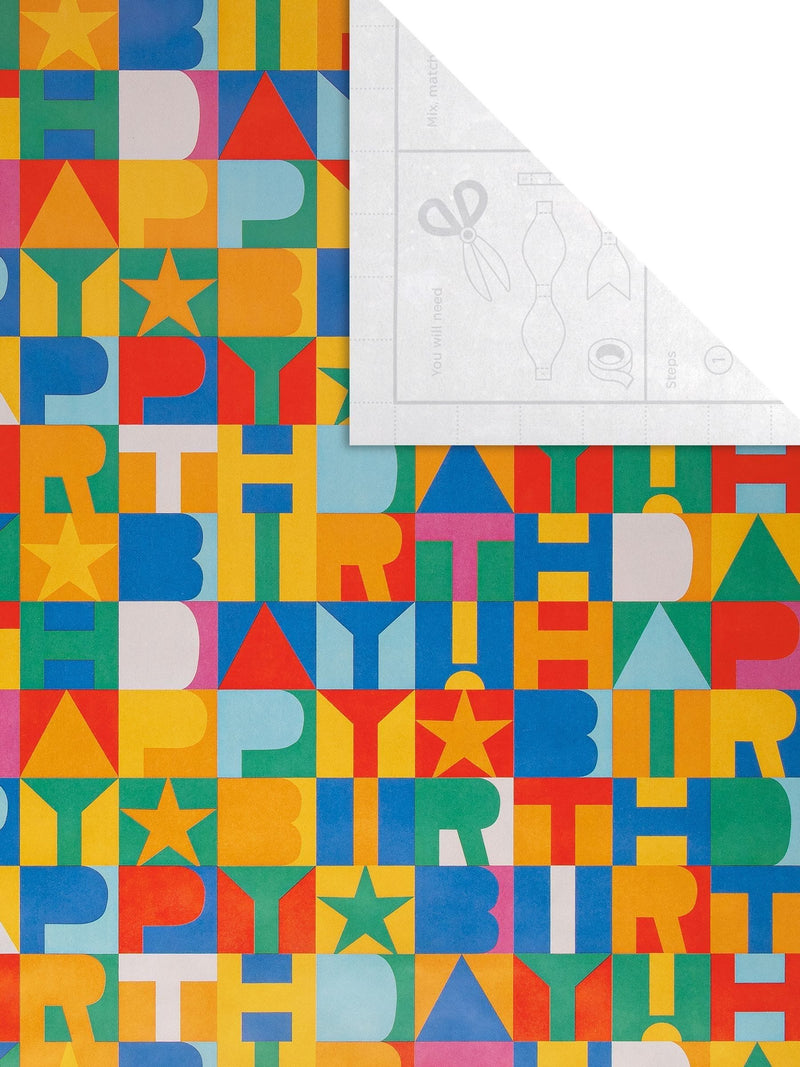 Hallmark birthday wrapping paper with stars 6 rolls - British product