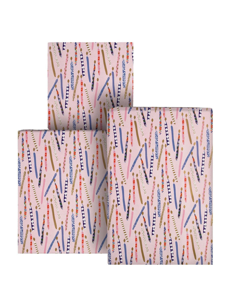 Hallmark birthday candles wrapping paper 3 rolls 2m each (British brand)
