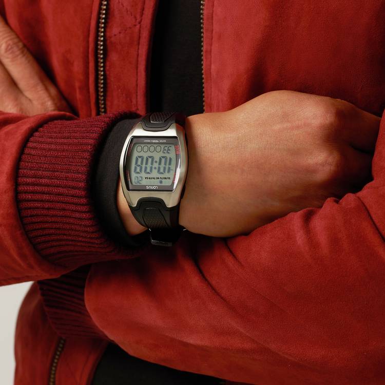 Lorus men's digital watch black resin strap, imported from the UK