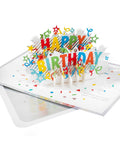 Hallmark 3D pop-up birthday card with colourful stripes, imported from the UK