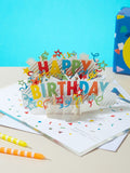 Hallmark 3D pop-up birthday card with colourful stripes, imported from the UK