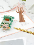 Hallmark green wedding card 3D pop-up cherry blossom - British product