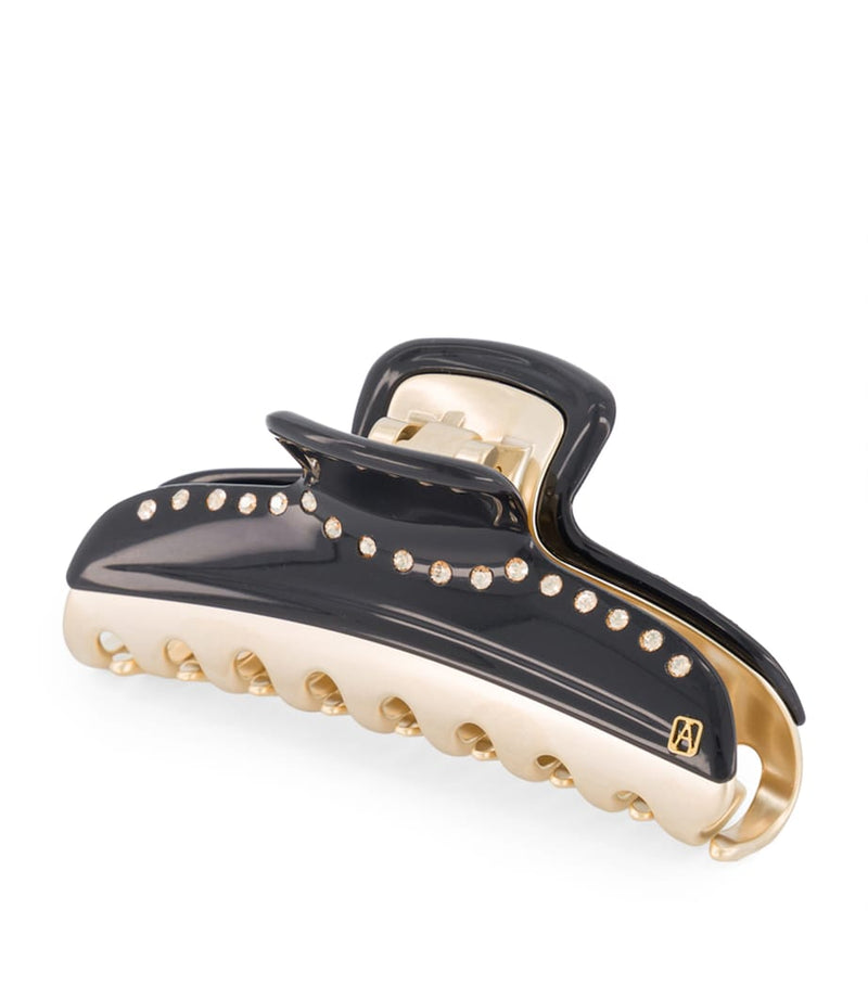 Alexandre de Paris gold-plated crystal-embellished claw hair clip, UK version
