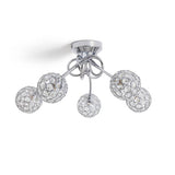 Argos Home beaded globes ceiling light chrome 5 arm, imported from the UK